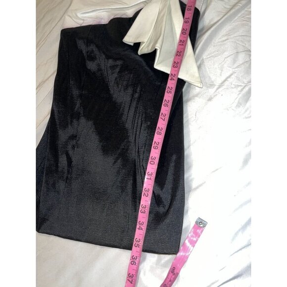 Betsy & Adam Black/White Side Zipper Pleated Bodice Y2idi Dress Women's Size 6 - Picture 6 of 10